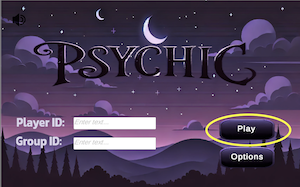 Figure 1: Psychic starting page